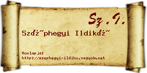 Széphegyi Ildikó névjegykártya
